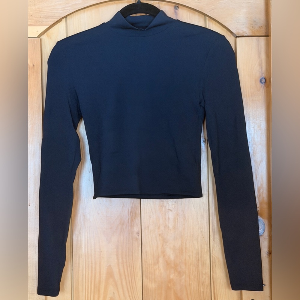Babaton Black Long-Sleeve Cropped Tee